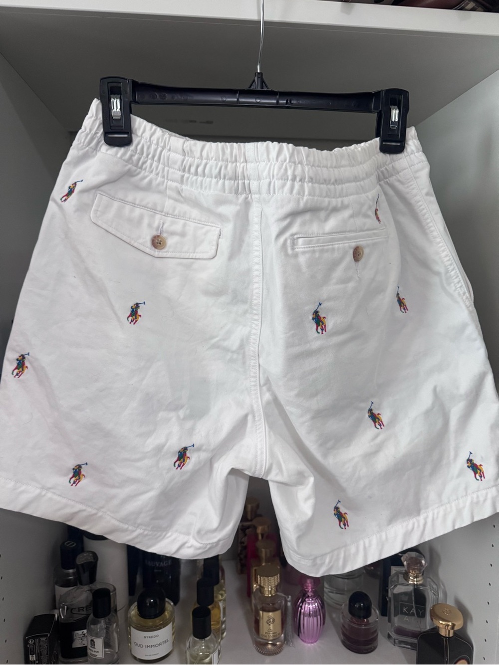 Ralph Lauren Women White Embroidered Polo Cotton Shorts logo all over - Picture 4 of 7
